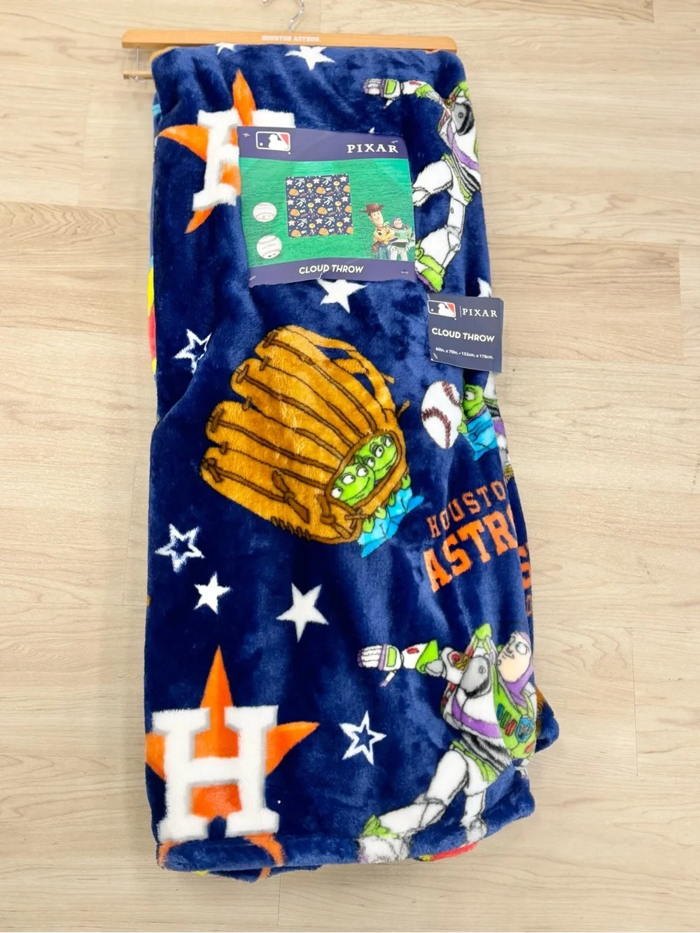 Pixar Toy Story x Houston Astros Blue Plush Throw 60x70”